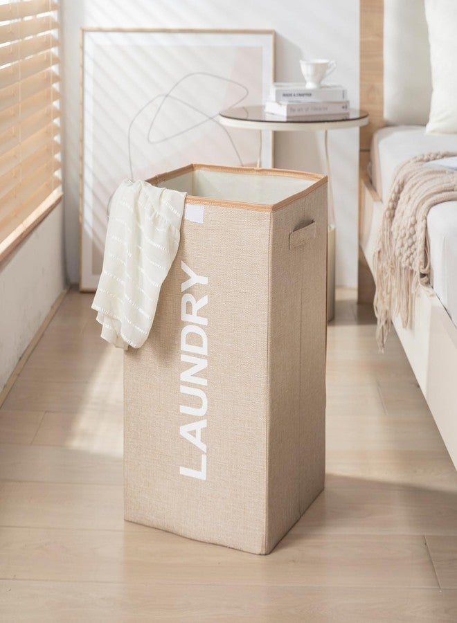 ZOVIRA 75L Laundry Basket for Clothes Non Woven Laundry Bin Laundry Bags for Clothes Freestanding Clothes Storage Organizer for Bedroom Basket for Clothes Cloth Bin Bag (Beige) - Image 3
